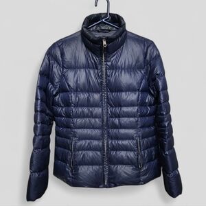 Max Mara Weekend Goose Down Zip-up Puffer Jacket Sz 8 US Midnight Blue